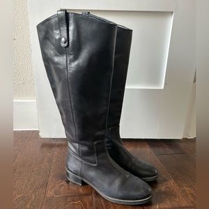 Black Leather Knee-High Boots